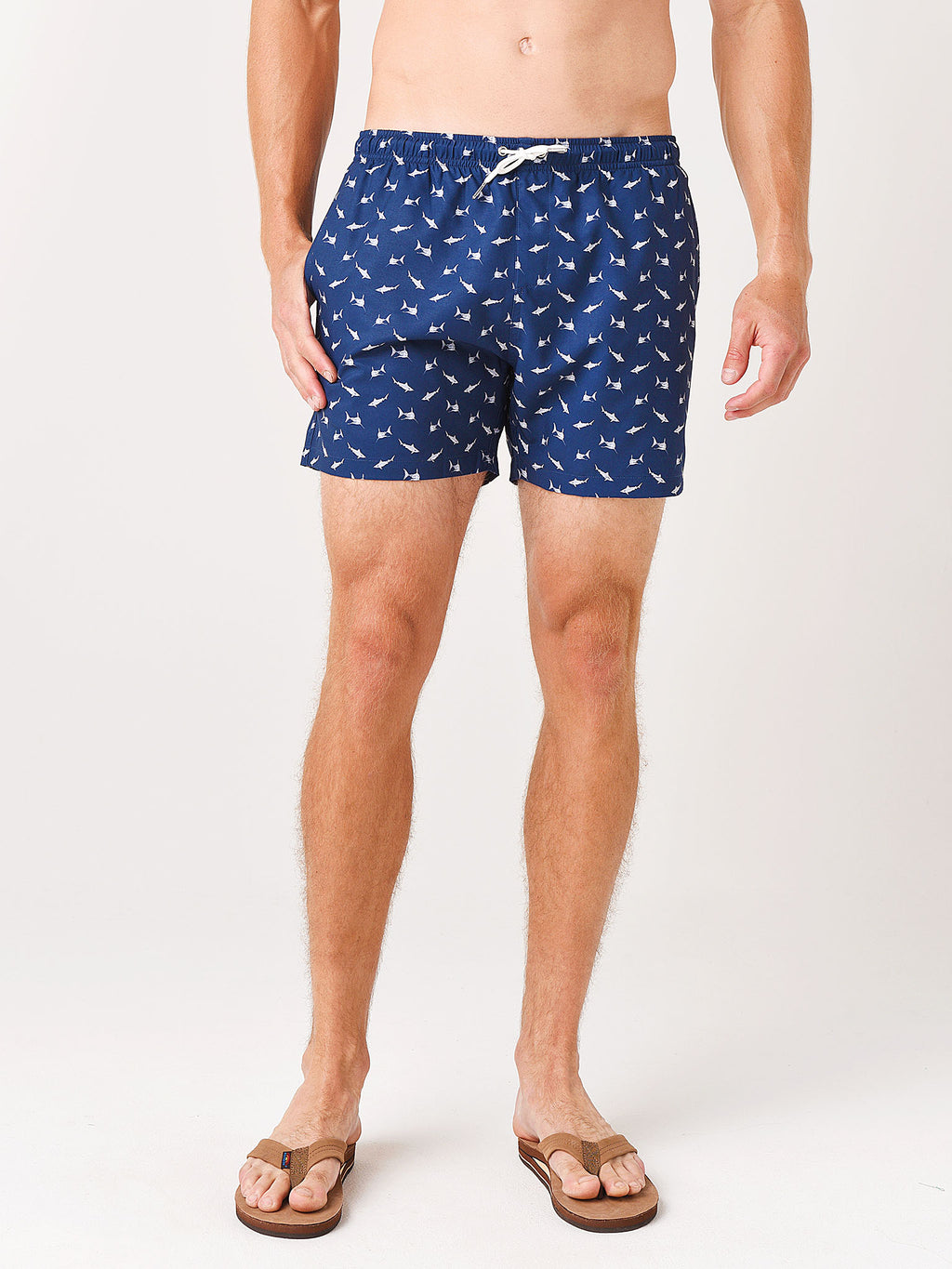 Bermies Men's Sharks Classics Swim Trunk - Saint Bernard