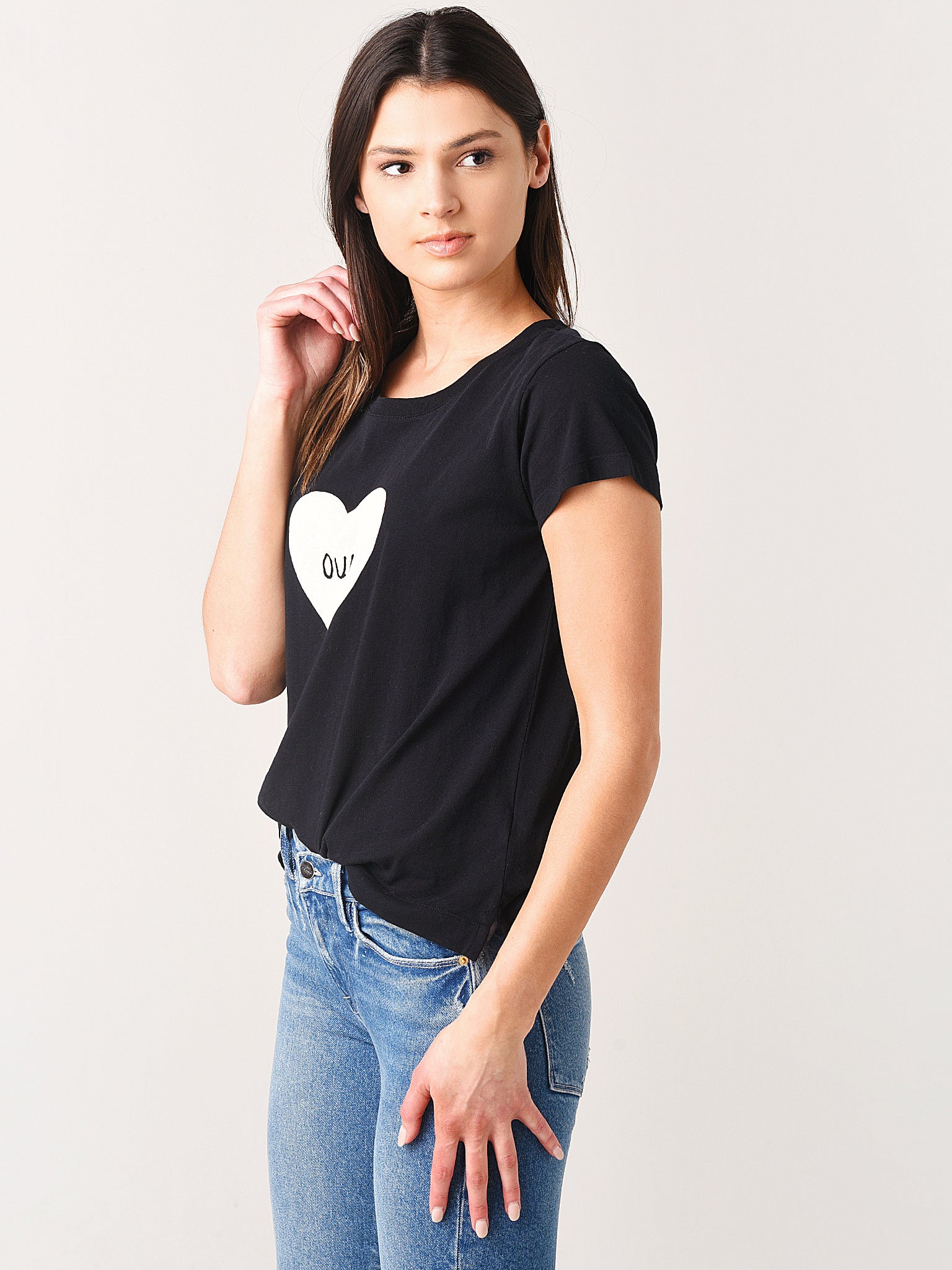 Zadig & Voltaire Alys Cuir Oui Heart T-Shirt – Saint Bernard