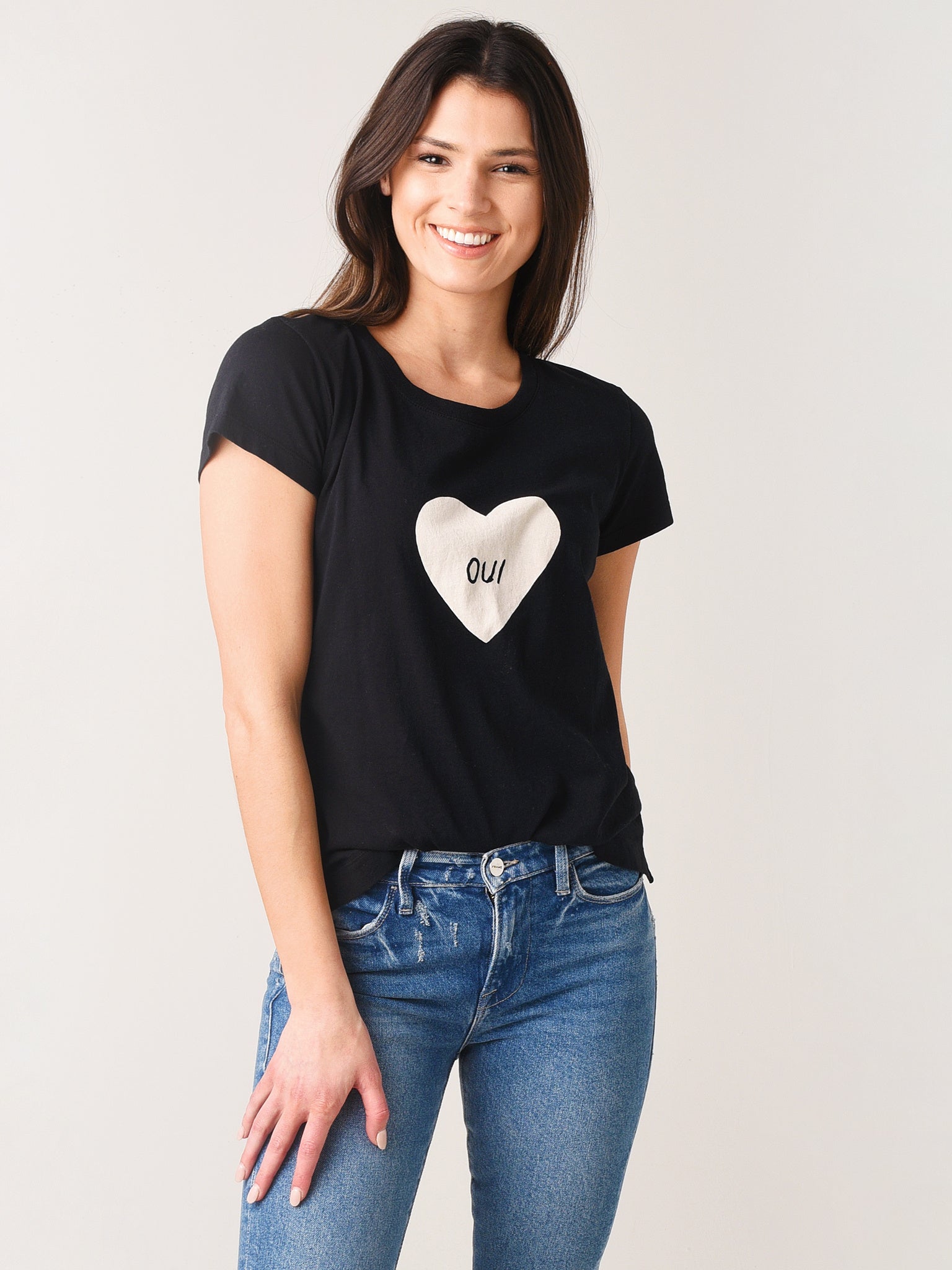 Zadig & Voltaire Alys Cuir Oui Heart T-Shirt - Saint Bernard