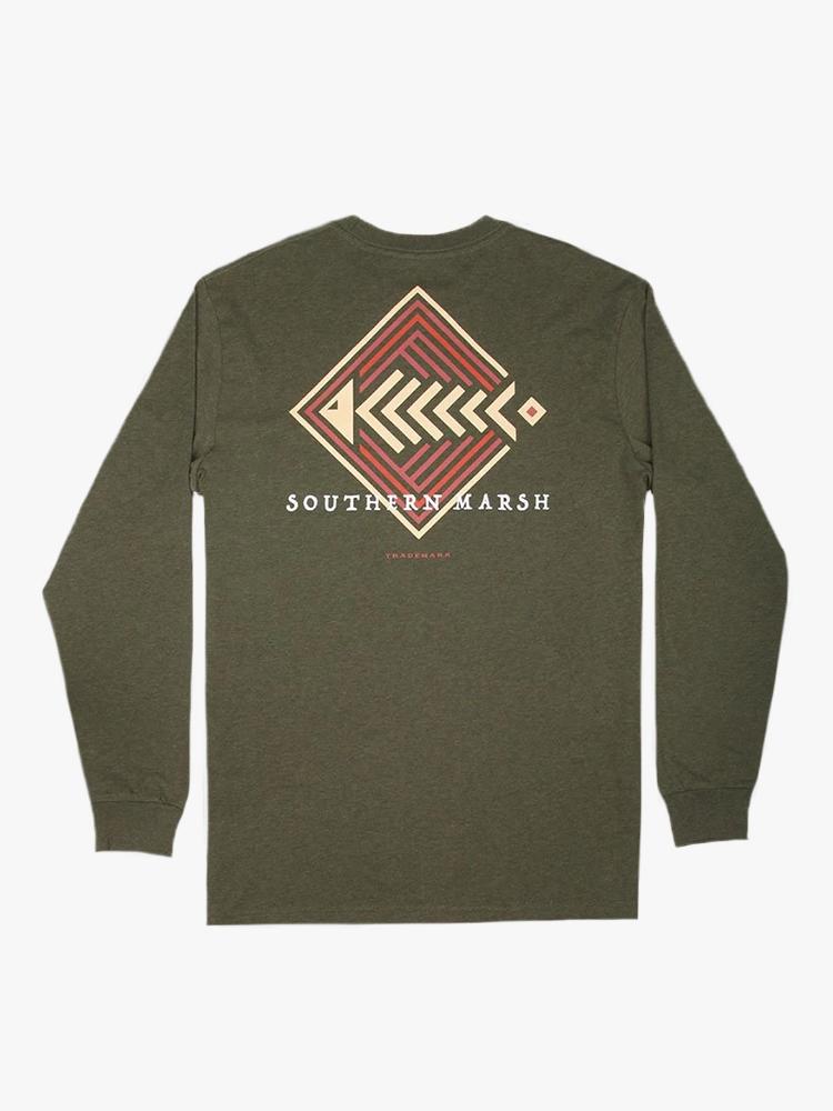 Southern Marsh Boys’ Aztec Catch Long Sleeve Tee - Saint Bernard