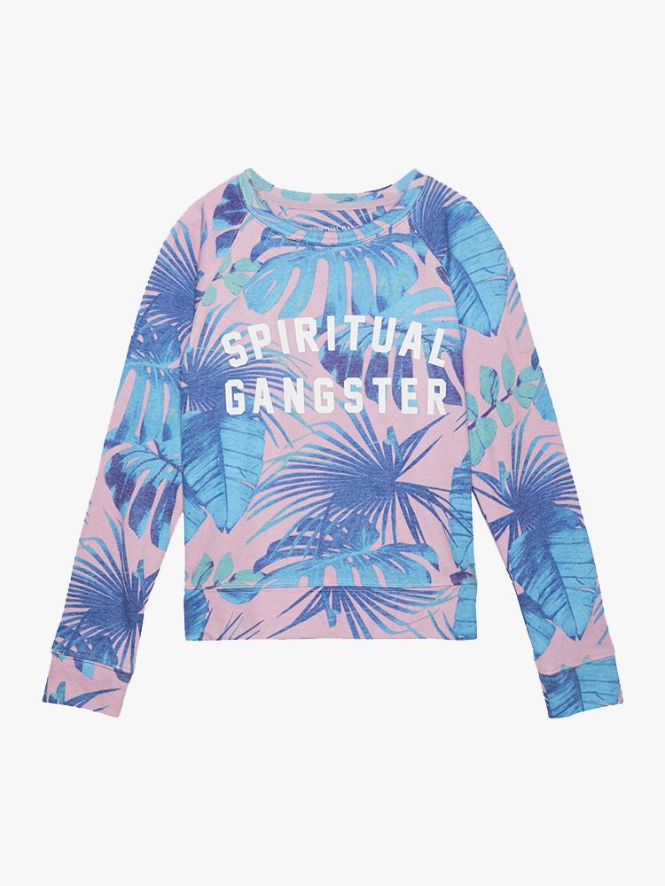 Spiritual Gangster Girls' Raglan Crewneck Sweatshirt - Saint Bernard