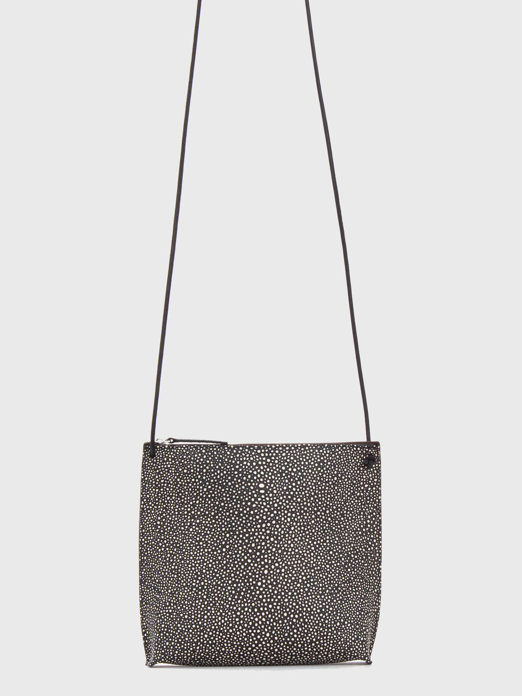 B-May Strappy Pouch Black Shagreen Crossbody Bag - Saint Bernard
