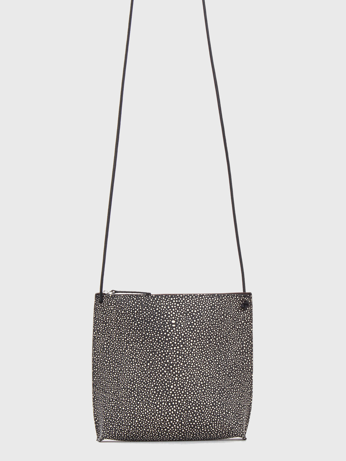 B-May Strappy Pouch Black Shagreen Crossbody Bag - Saint Bernard