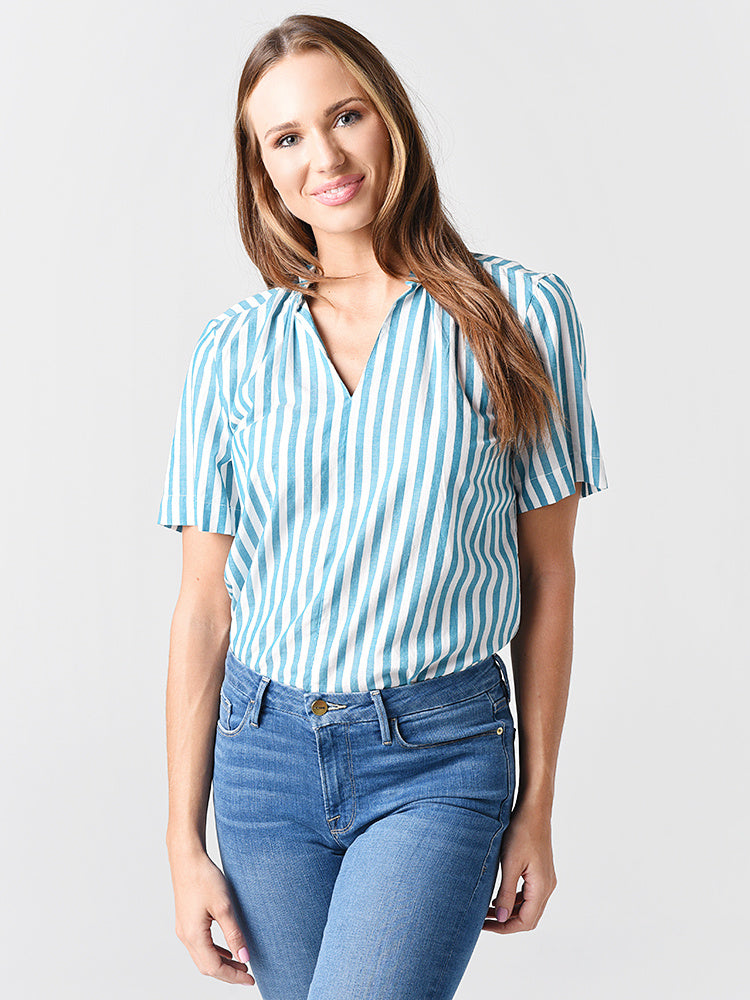 Trovata Women's Nikki Gathered Blouse - Saint Bernard