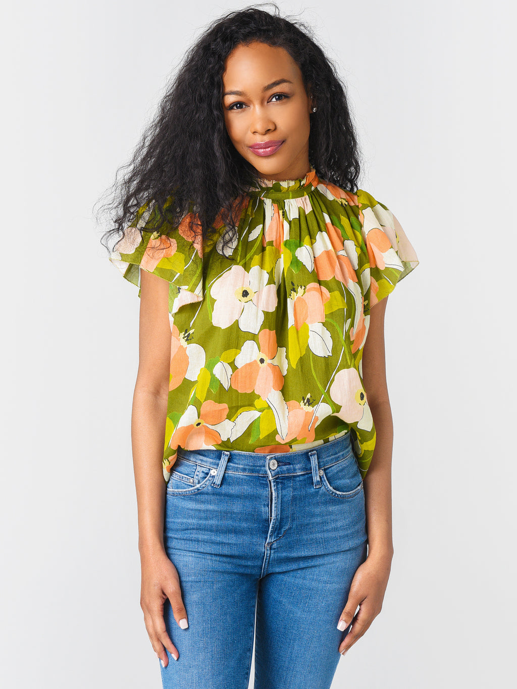 Trovata Women's Carla Highneck Shirt - Saint Bernard