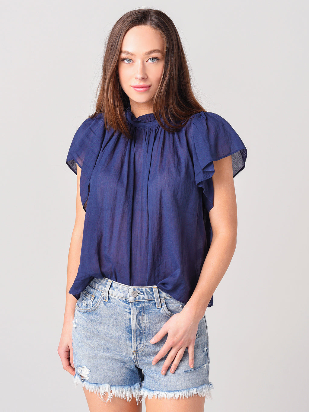 Trovata Women's Carla Highneck Shirt - Saint Bernard