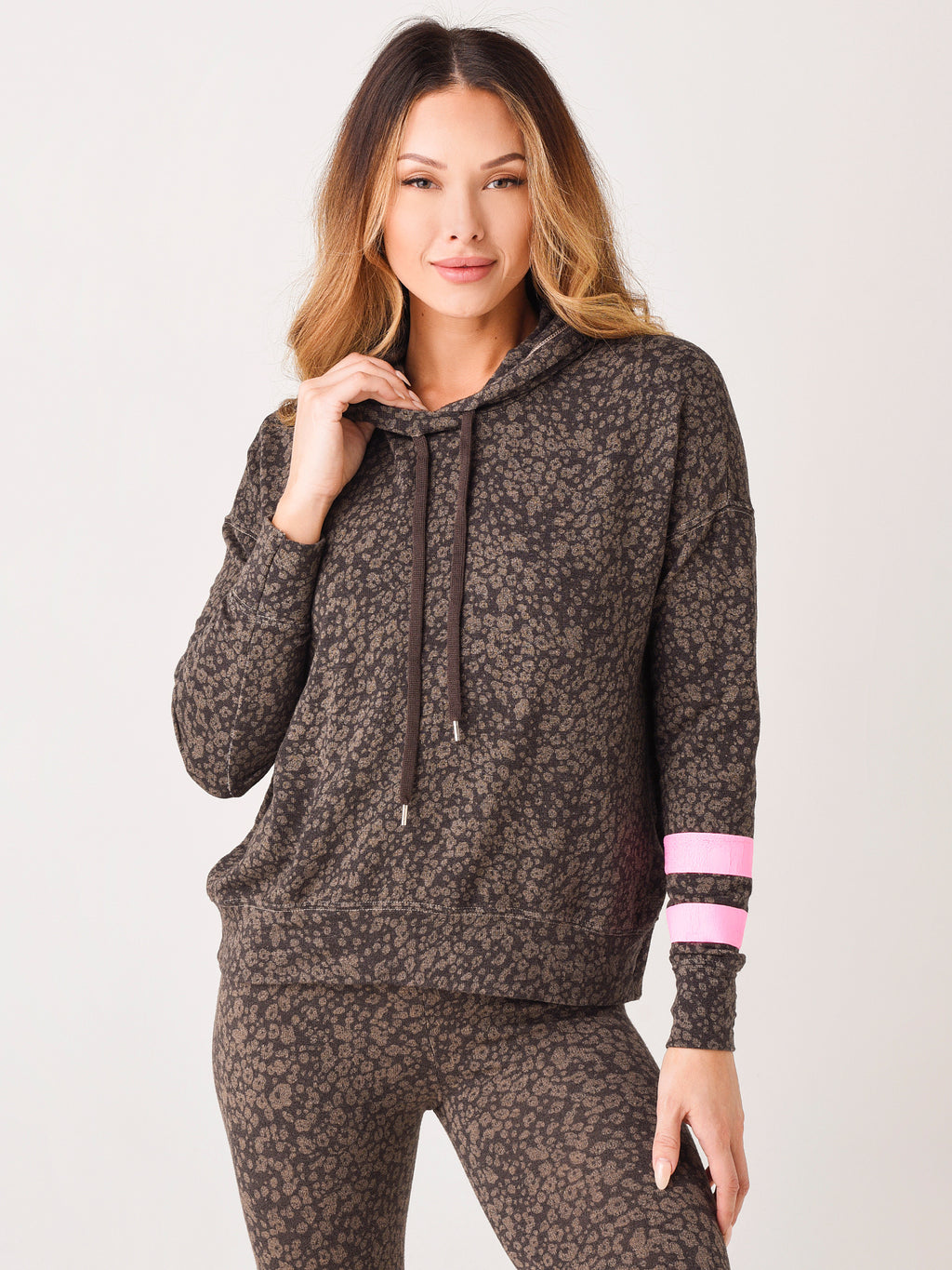 Sundry Women's Stripe Floral Hoodie - Saint Bernard