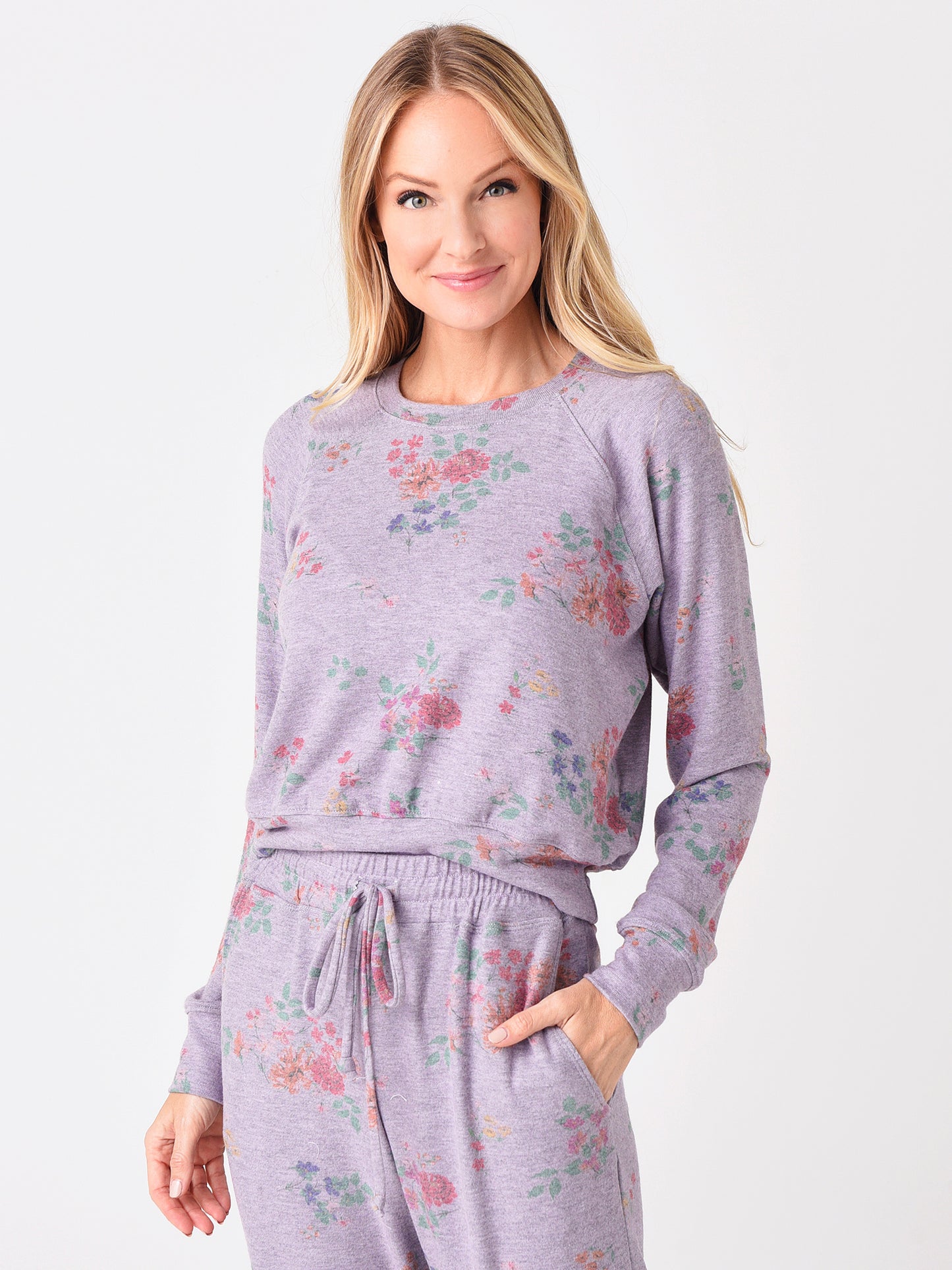 Sundry Women's Floral Raglan Sweatshirt