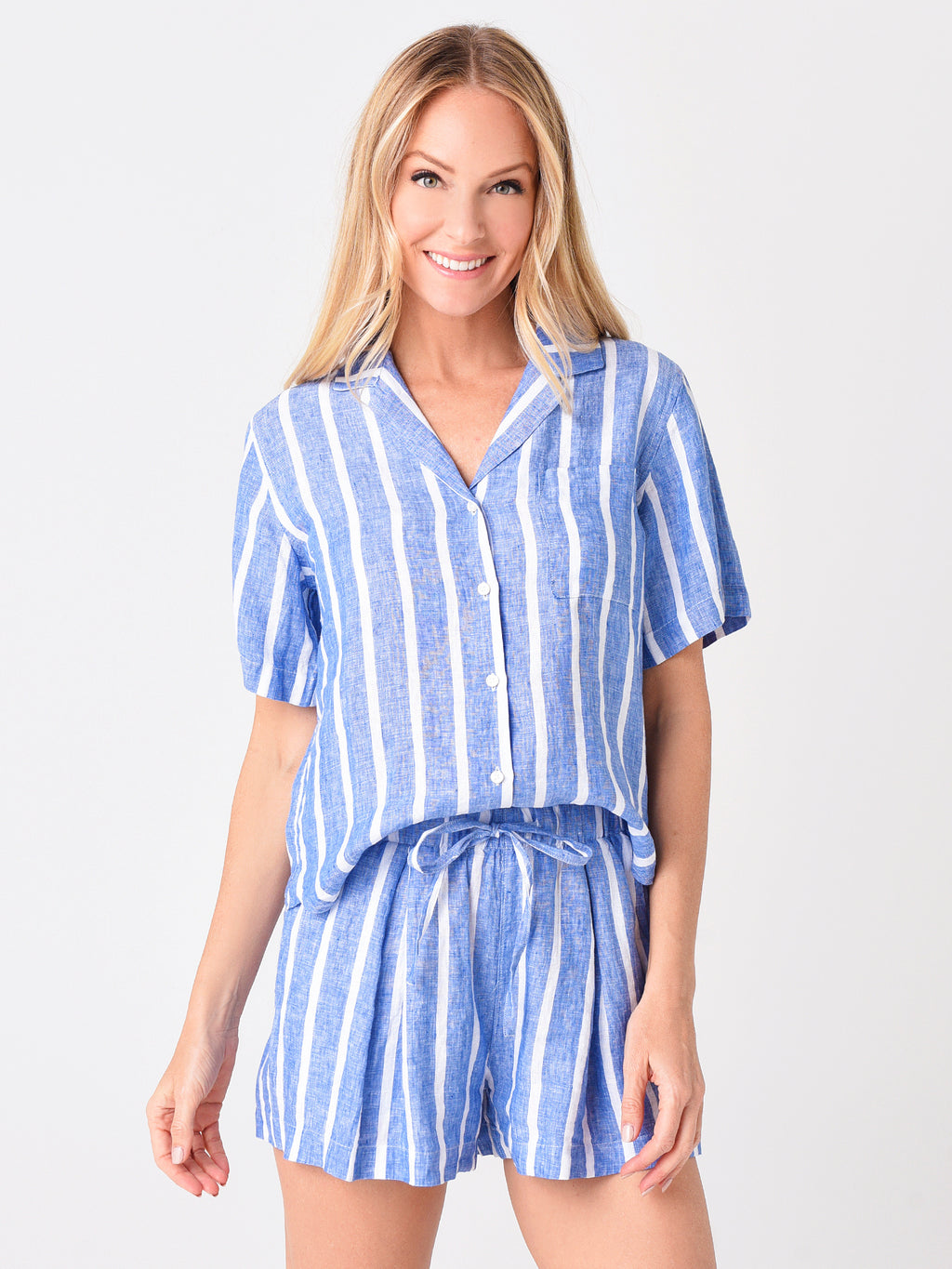 Trovata Women's Margot Short Sleeve Camp shirt - Saint Bernard