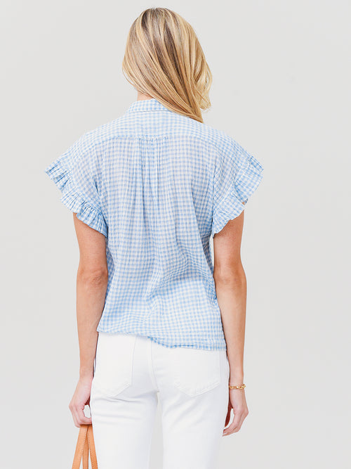 Trovata Women's Marianne B Ruffle Sleeve Shirt