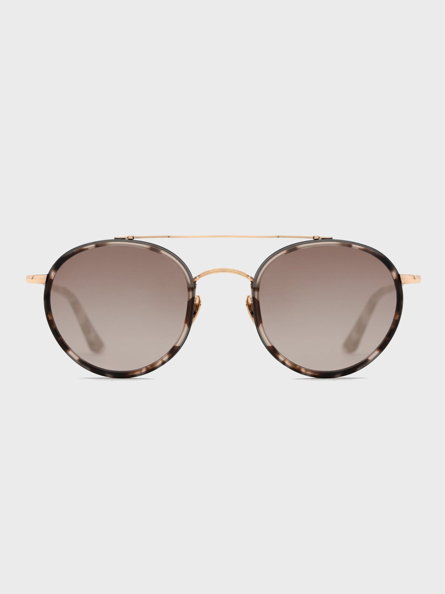 Krewe Porter 24K Matte Titanium Matte Tortoise Sunglasses - Saint Bernard