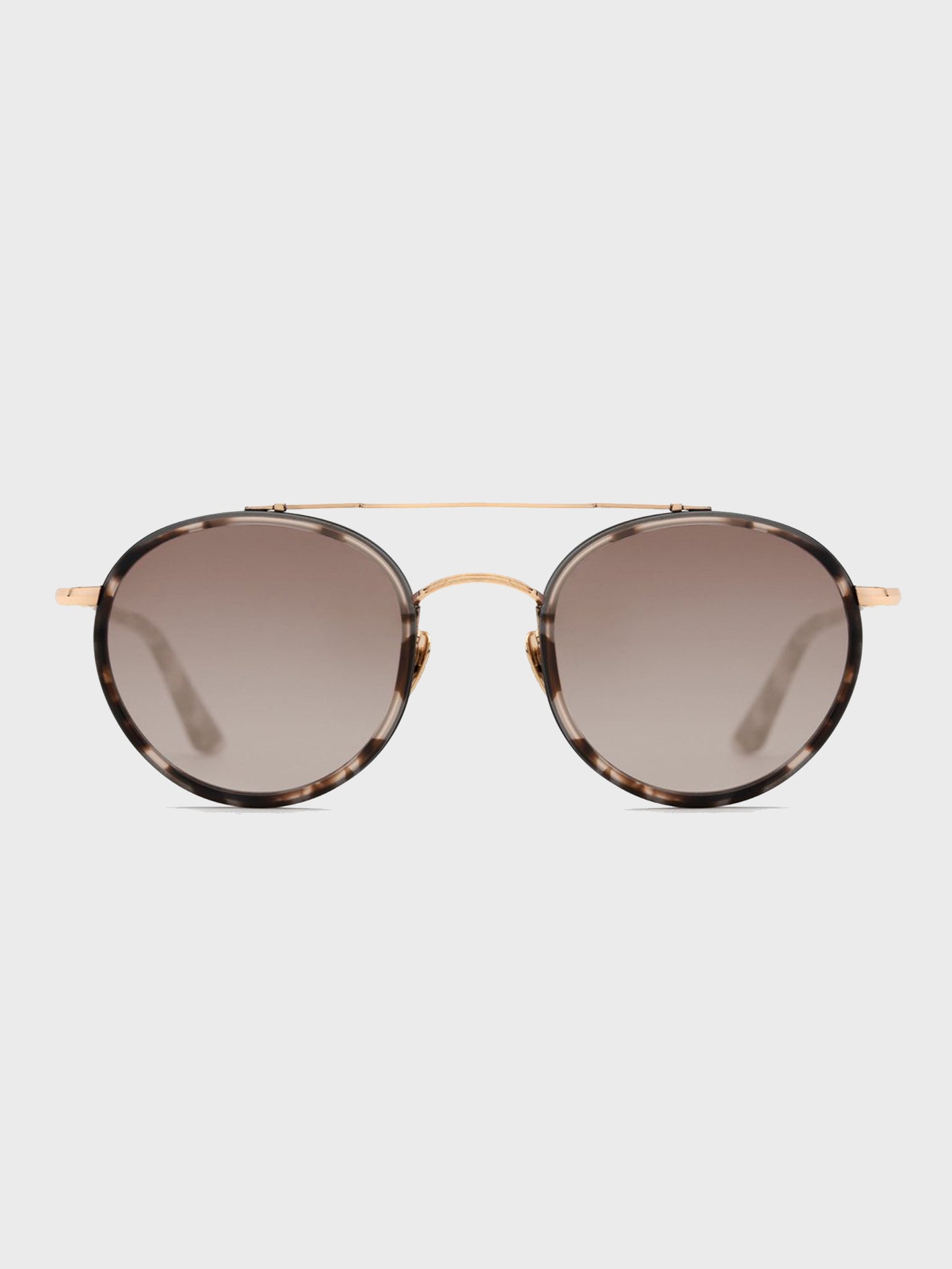 Krewe Porter 24K Matte Titanium Matte Tortoise Sunglasses - Saint Bernard