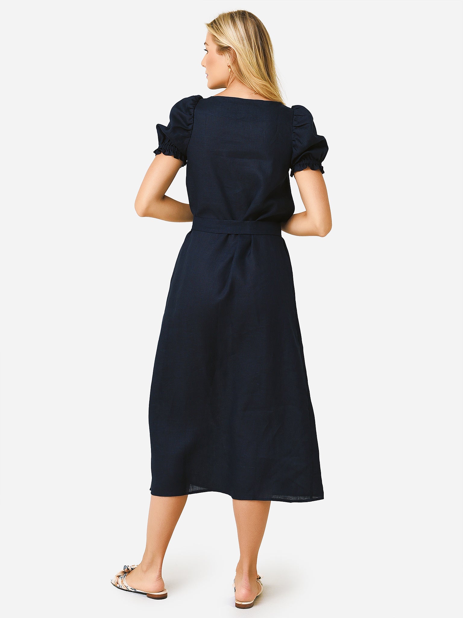 sleeper brigitte linen midi dress Brigitte Linen Midi Dress - Bouquets