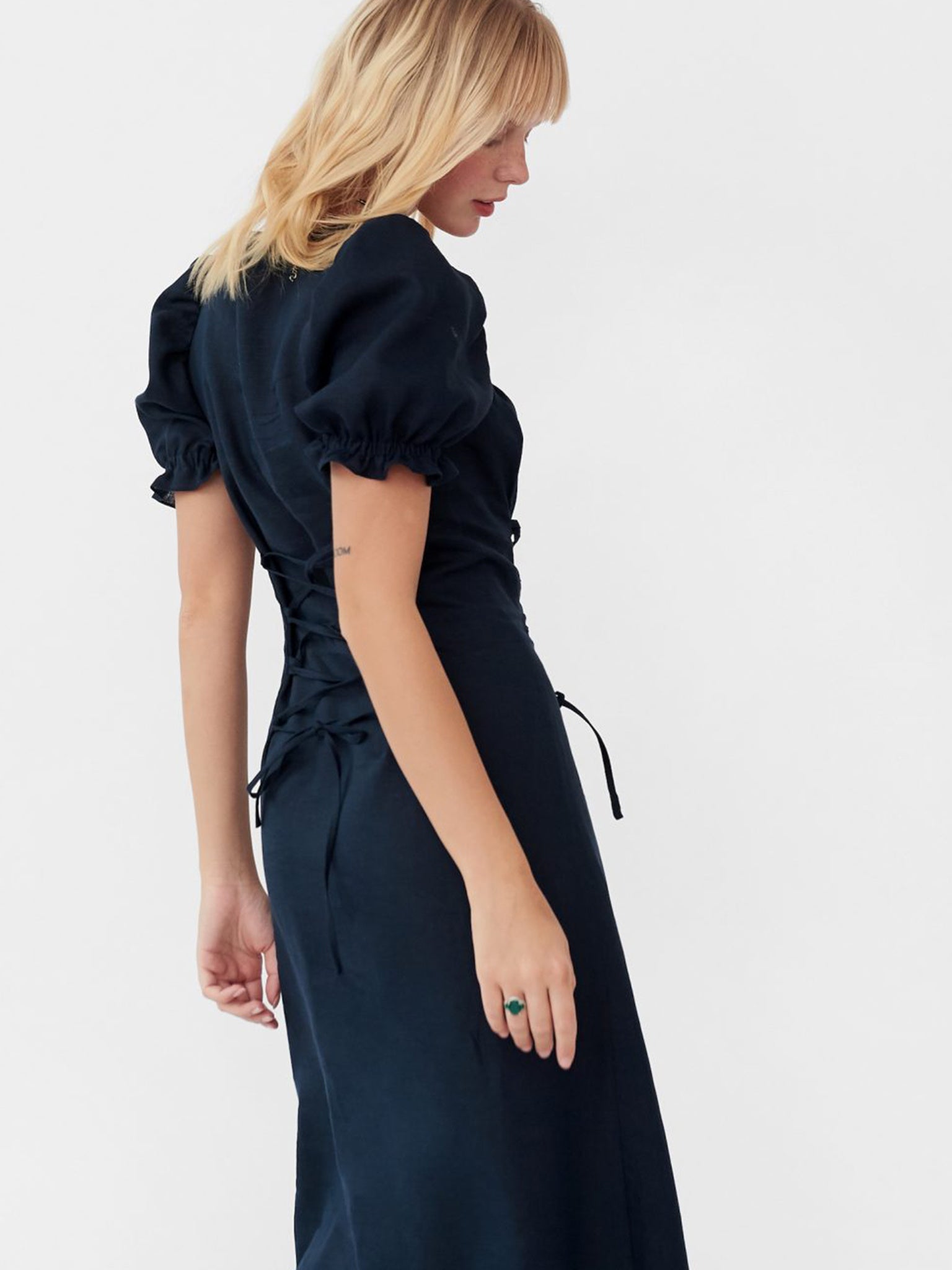 sleeper marquise linen dress Sleeper Marquise Daisies Vestido de lino
