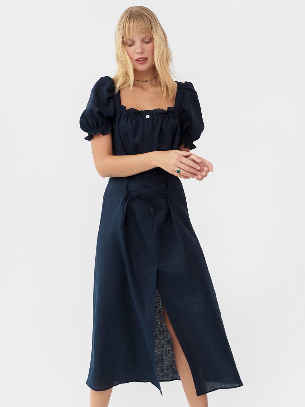 Sleeper Women's Marquise Linen Dress - Saint Bernard
