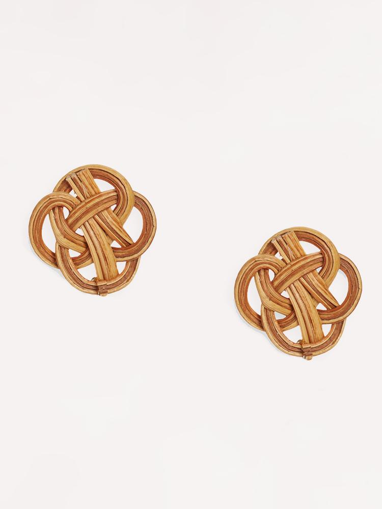 Neely Phelan Rattan Disc Stud Earring - Saint Bernard