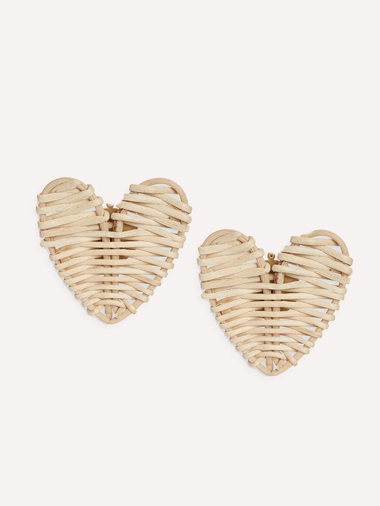 Neely Phelan Tiny Rattan Hearts Stud Earring - Saint Bernard
