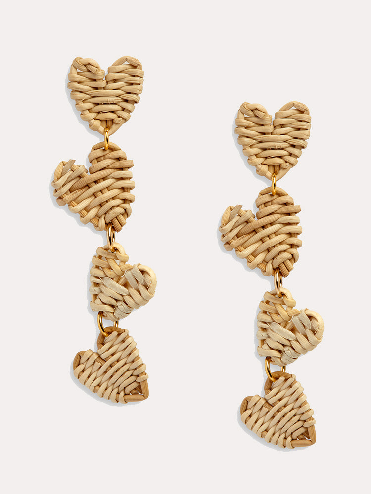 Neely Phelan Heart Rattan Linear Drops - Saint Bernard