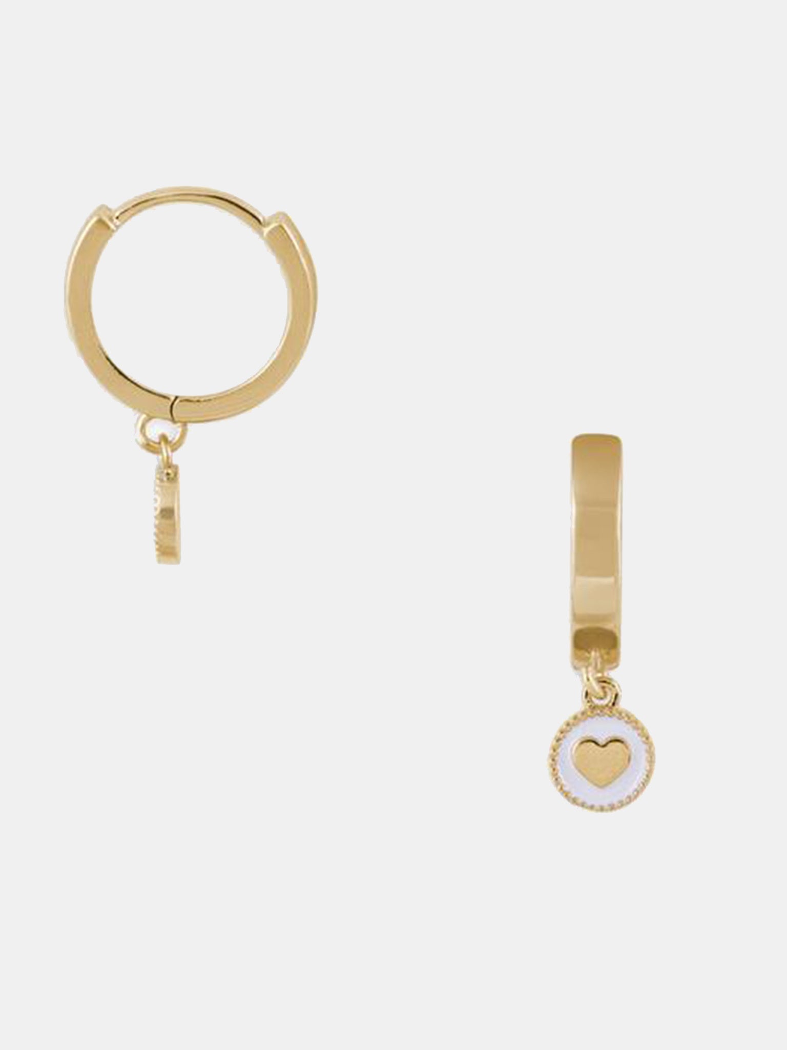 Neely Phelan Epoxy White Heart Huggie Earring - Saint Bernard