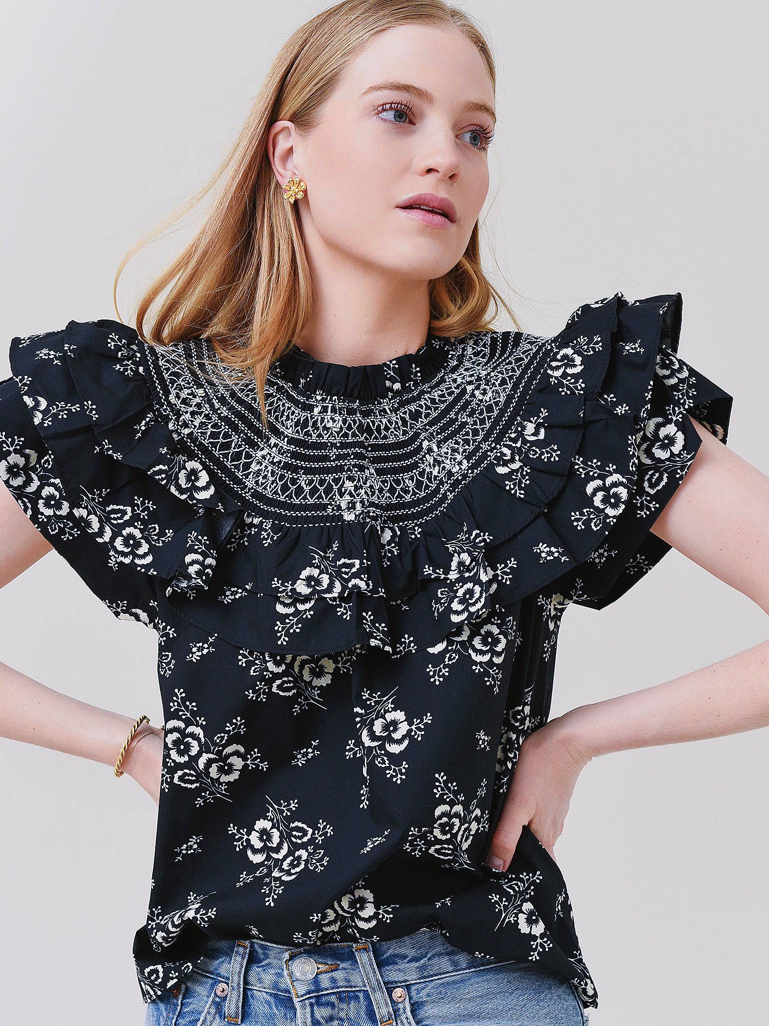 Sea Women's Alessia Puff Sleeve Top - Saint Bernard