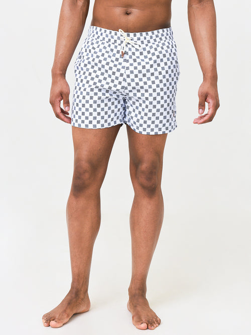 Retromarine Men's Mod Check Swim Trunk