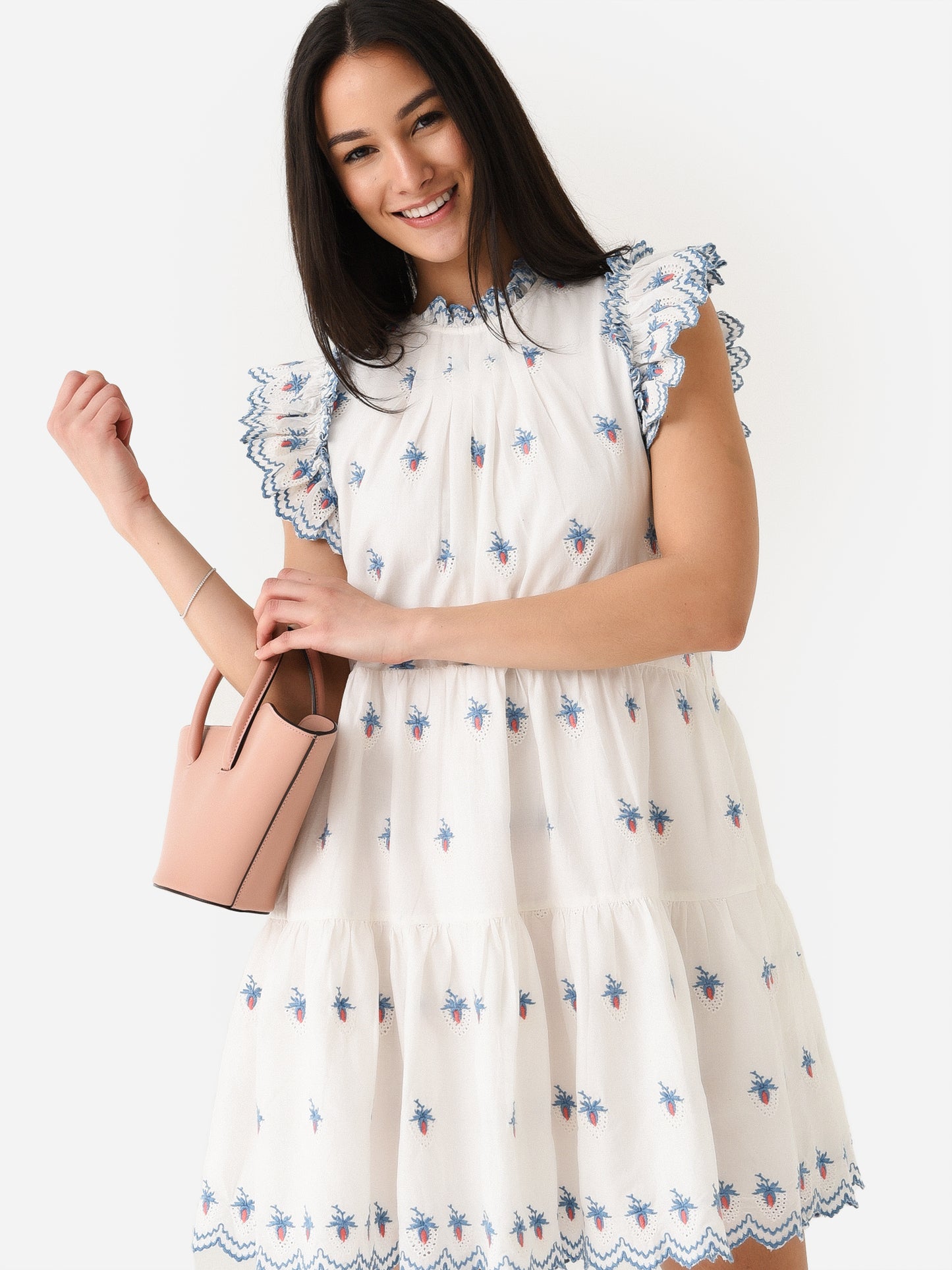 SEA Women's Renee Embroidered Strawberry Dress - Saint Bernard