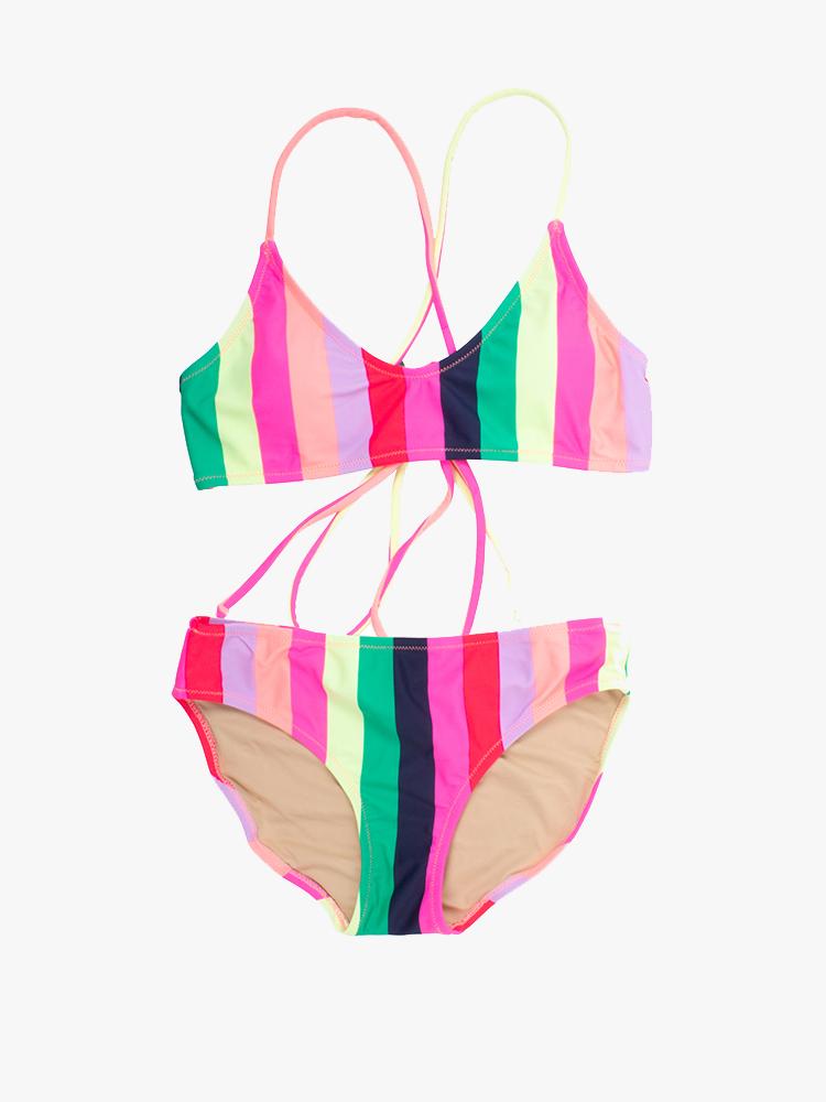 Shade Critter Tie Back Bikini Multi Stripe - Saint Bernard