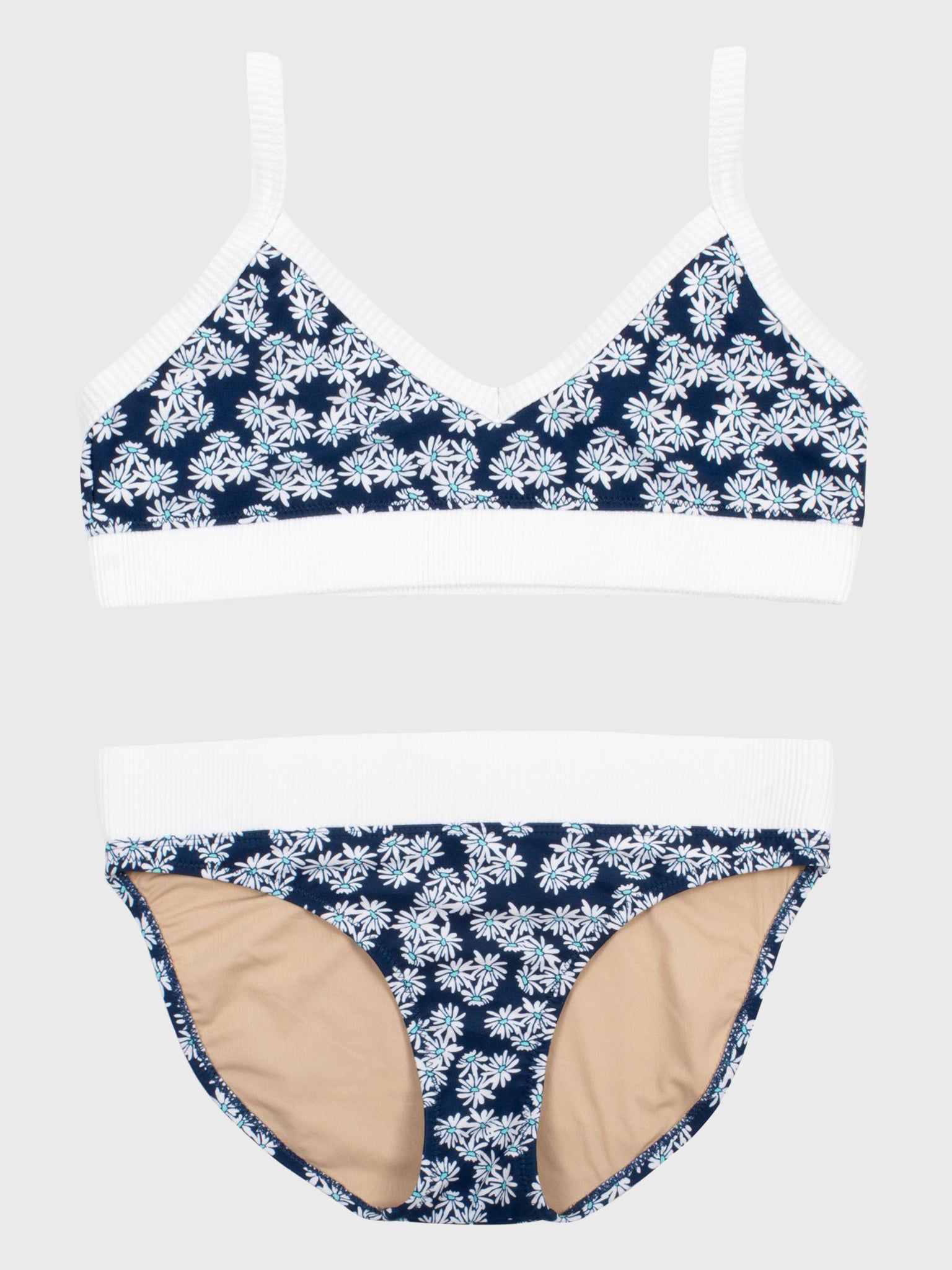 Shade Critters Girls' Ribbed Trim Two-Piece Bikini Set - Saint Bernard