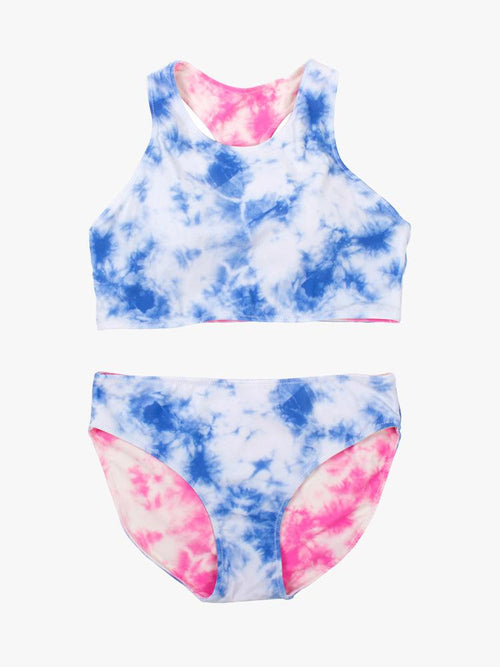 Shade Critter 2 Piece Reversible Bikini Blue Tie Dye