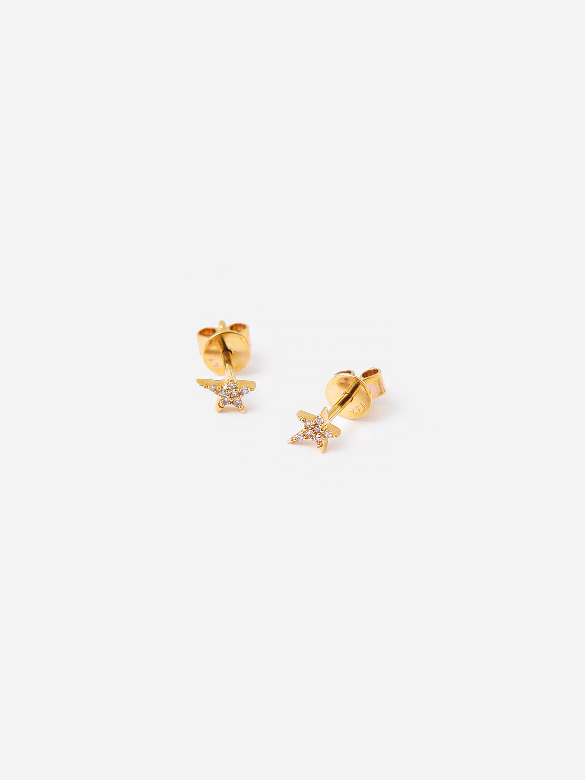 S. Bell Women's Mini Diamond Star Stud Earrings - Saint Bernard