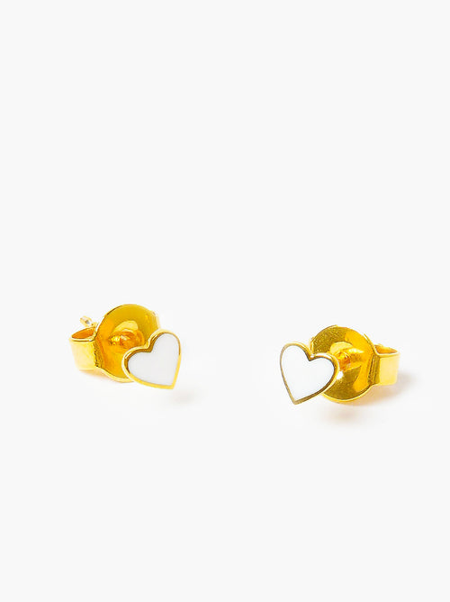 TAI Enamel Heart Stud Earrings