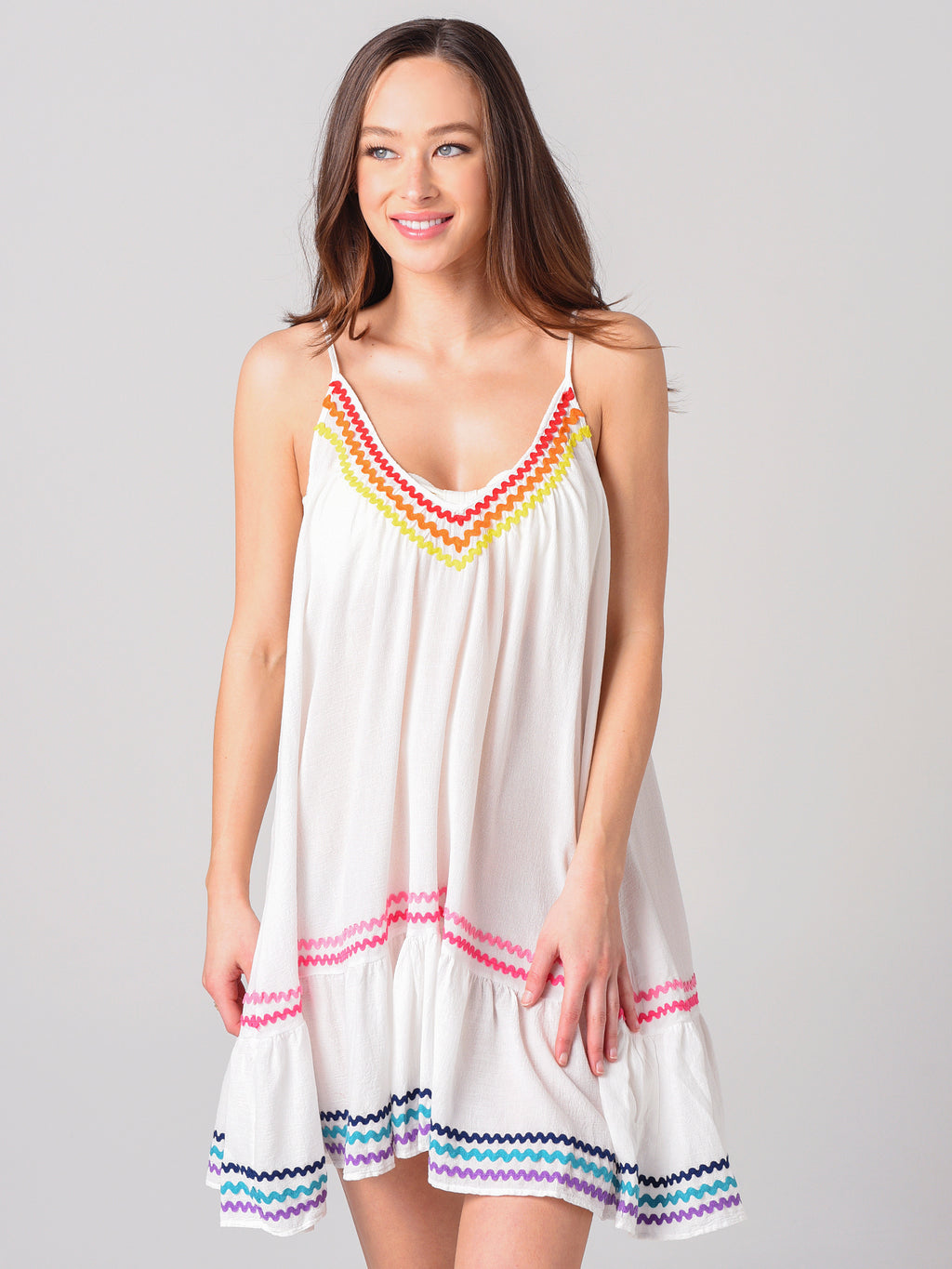 9 Seed Women's St. Tropez With Rainbow Ric-Rac Dress - Saint Bernard