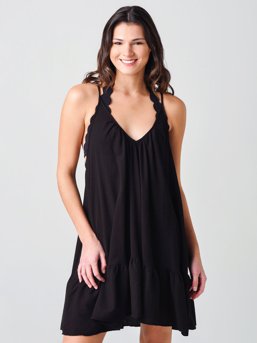 9 Seed Women's St. Tropez Ruffle Mini Cover-Up Dress - Saint Bernard