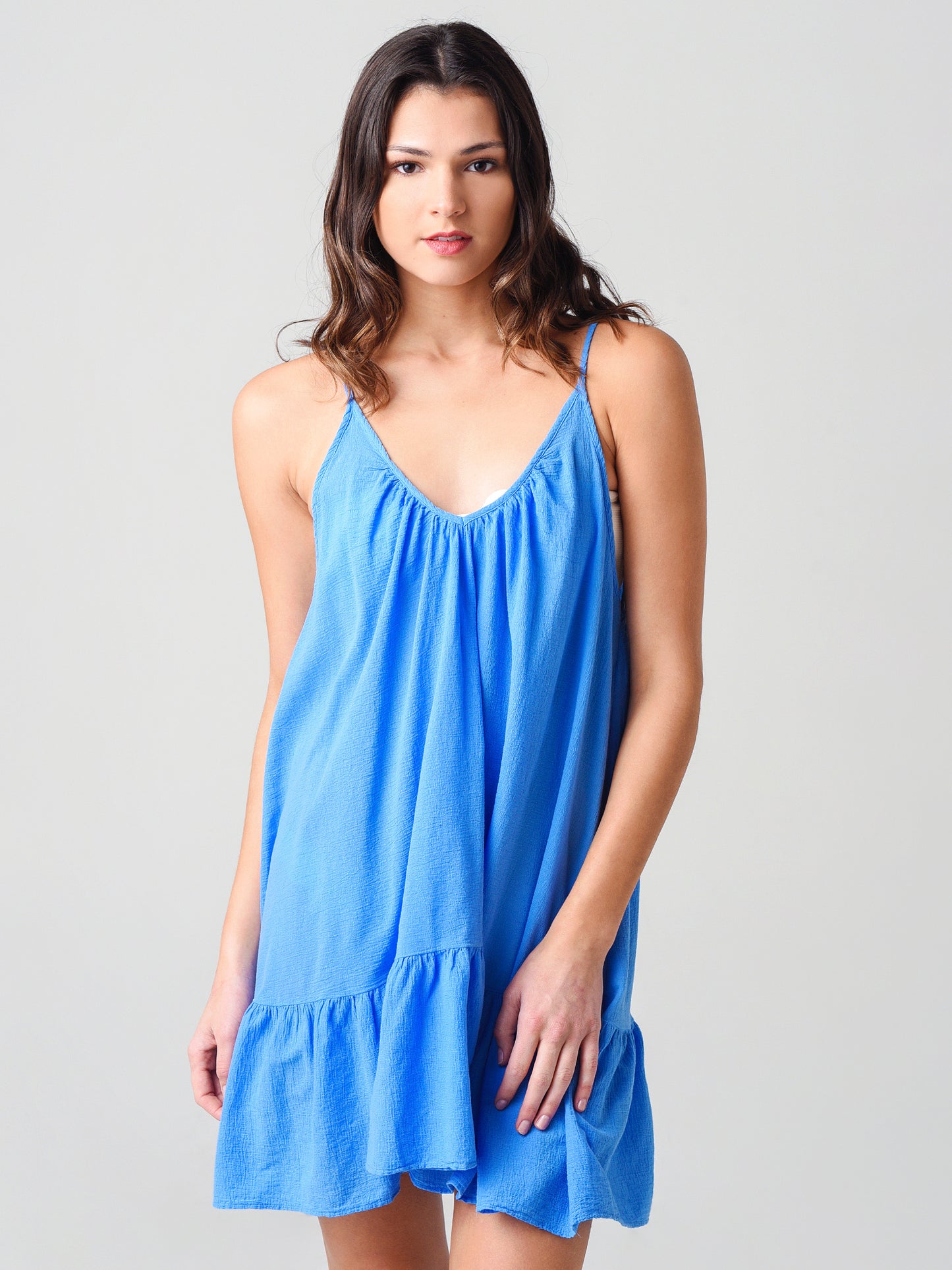 9 Seed Women's St. Tropez Ruffle Mini Cover-Up Dress - Saint Bernard