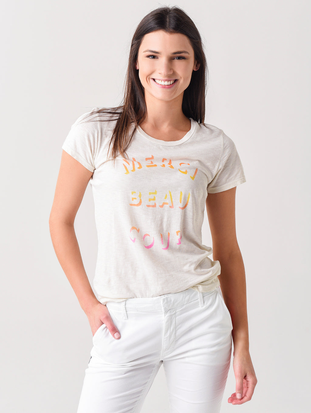 Sundry Women's Merci Beaucoup Tee - Saint Bernard