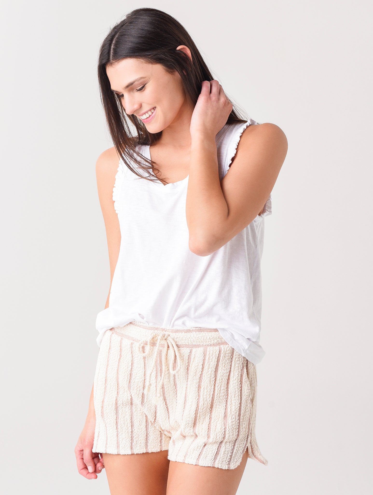 Sundry Women's Ruffle Trim Tank Top - Saint Bernard