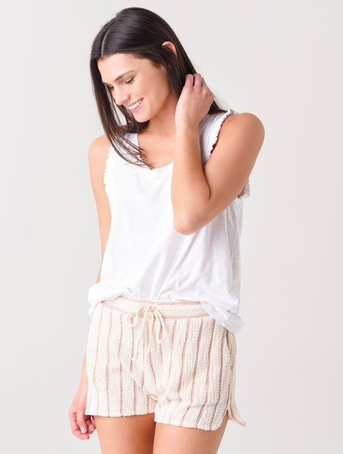 Sundry Women's Ruffle Trim Tank Top