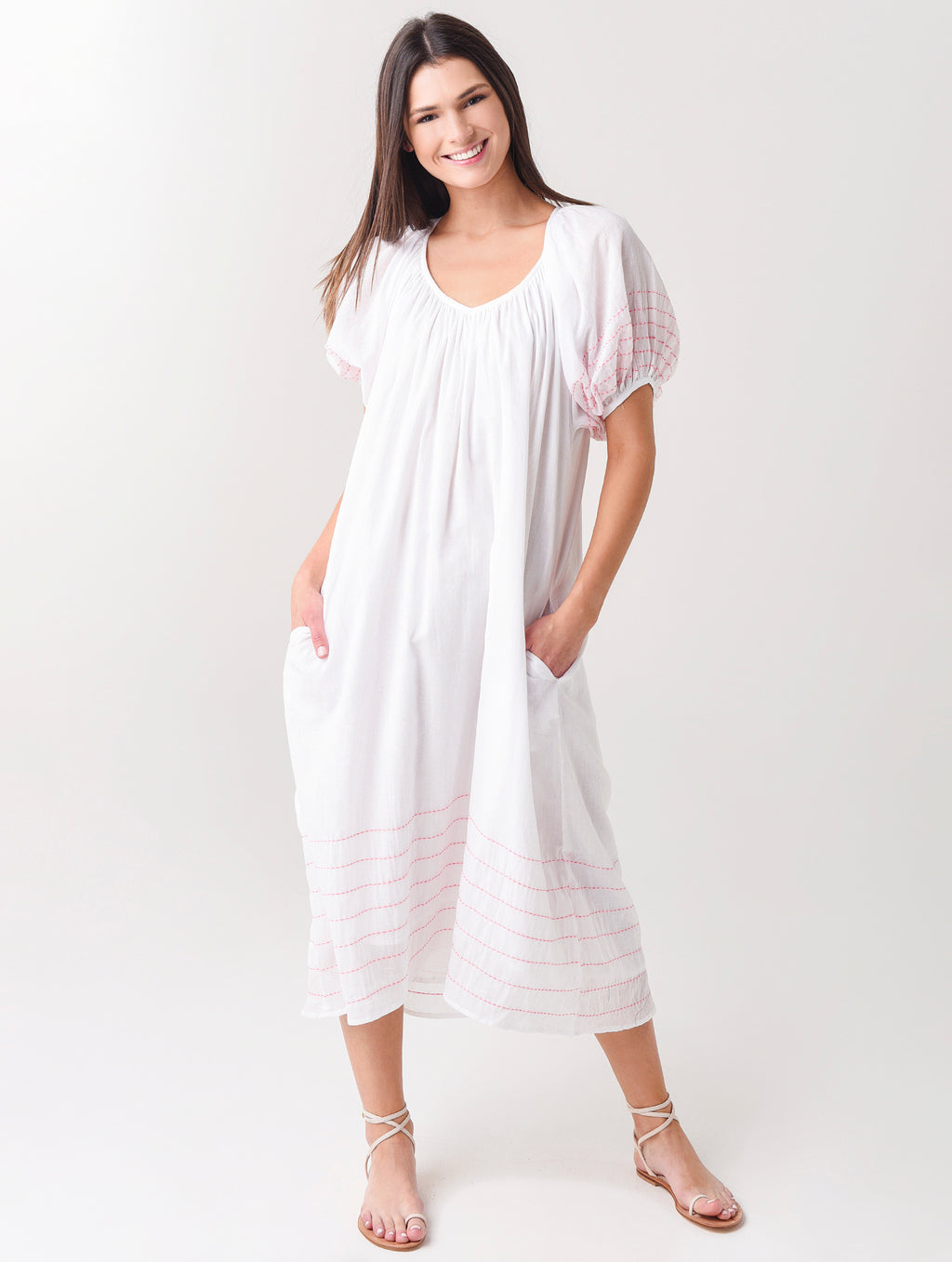 Sundry Women's Bubble Sleeve Maxi Dress - Saint Bernard