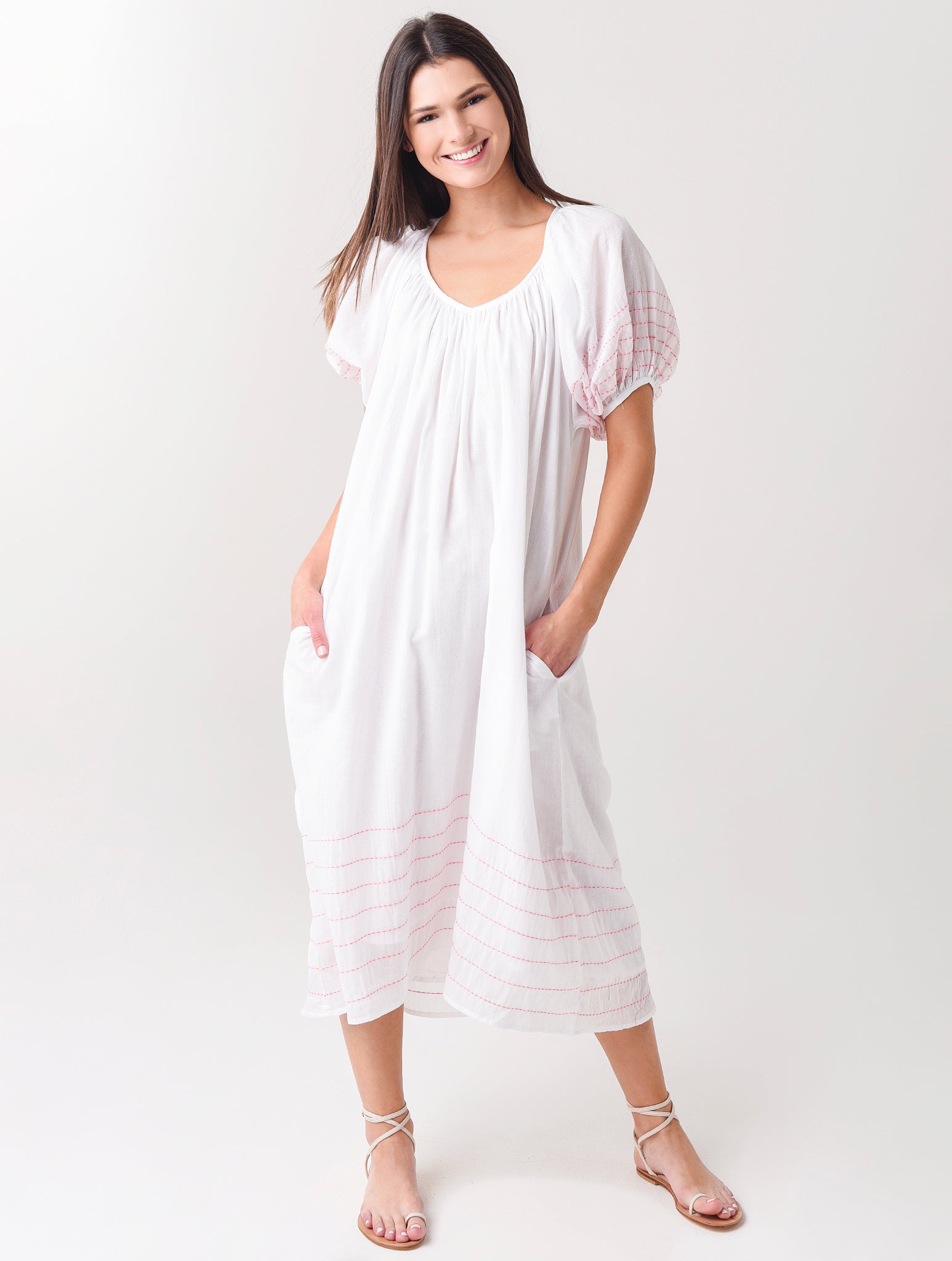 Sundry Women's Bubble Sleeve Maxi Dress - Saint Bernard