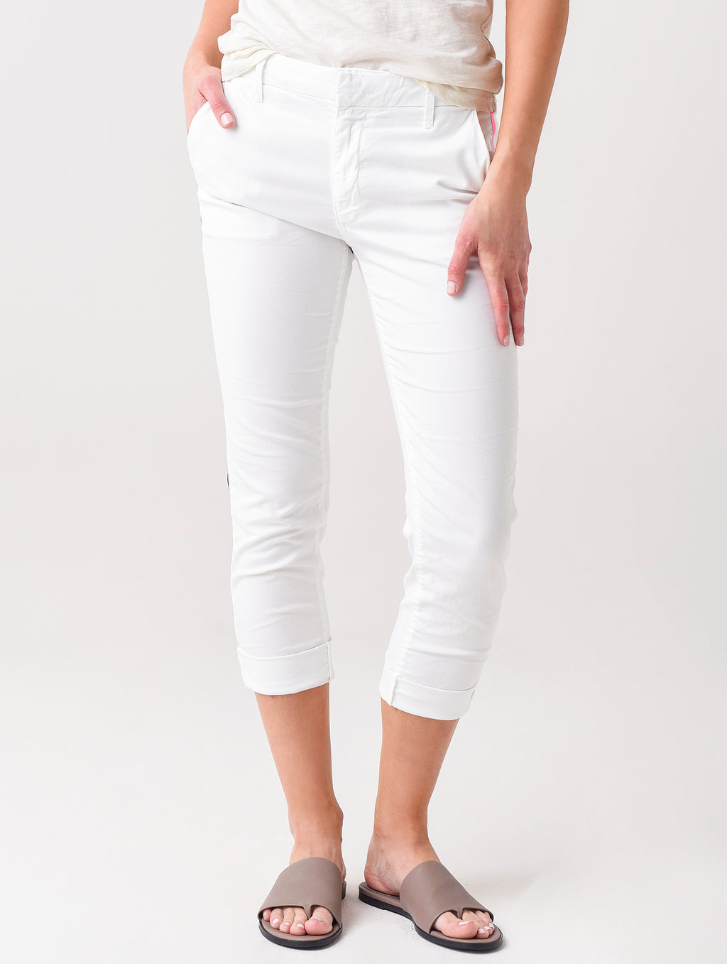 Sundry Women's Stripe Rollup Trouser - Saint Bernard