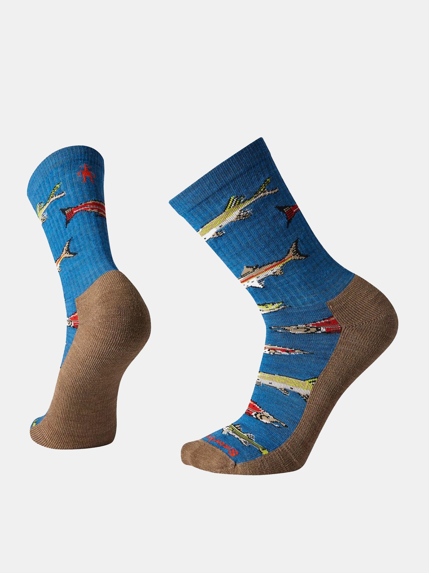 Smartwool Men's Hike Light Fish Pattern Crew Sock - Saint Bernard