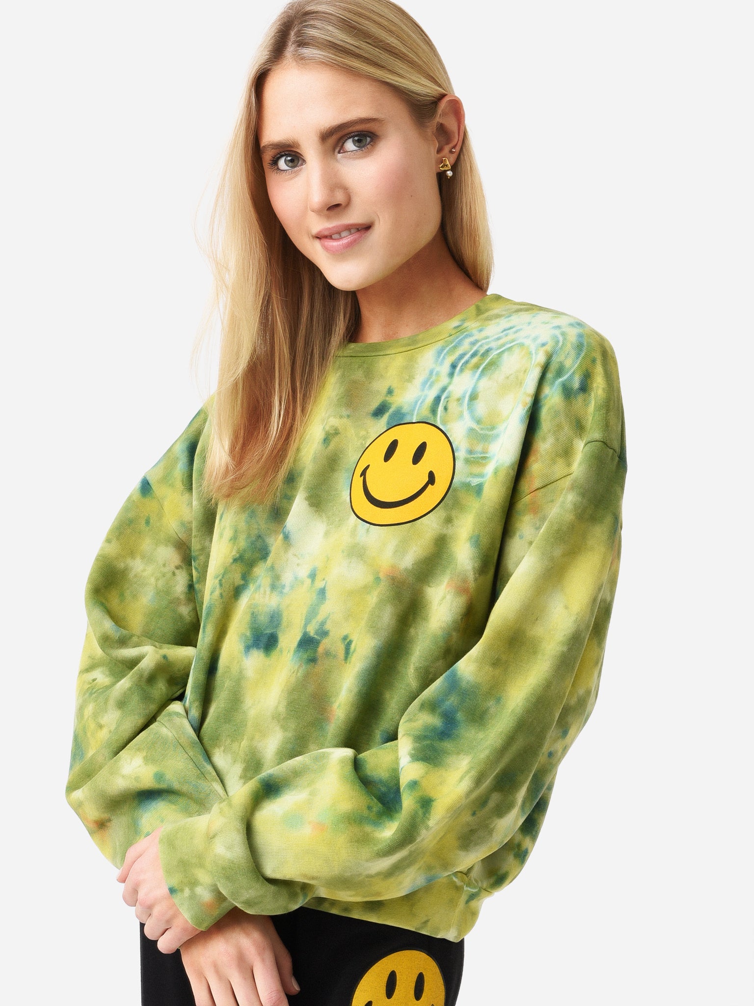 Aviator Nation Women's Hand Dyed Smiley 2 Crew Sweatshirt - Saint Bernard