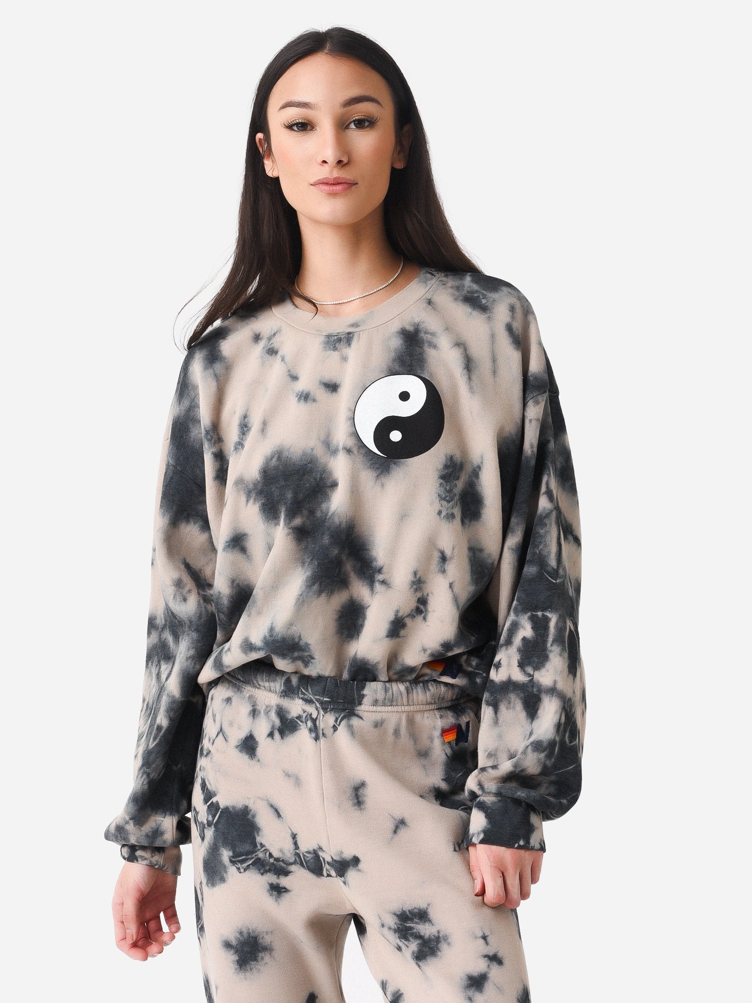 Aviator Nation Women's Hand Dyed Yin Yang Crew Sweatshirt - Saint Bernard