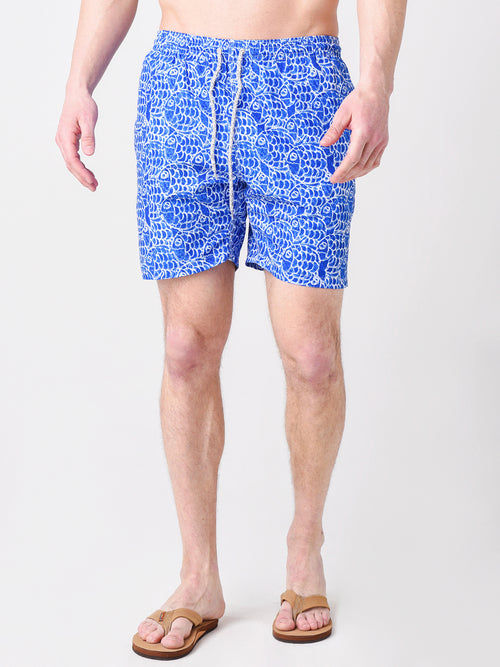 Michaels Swimwear Men's Abstract Fish Swim Trunk