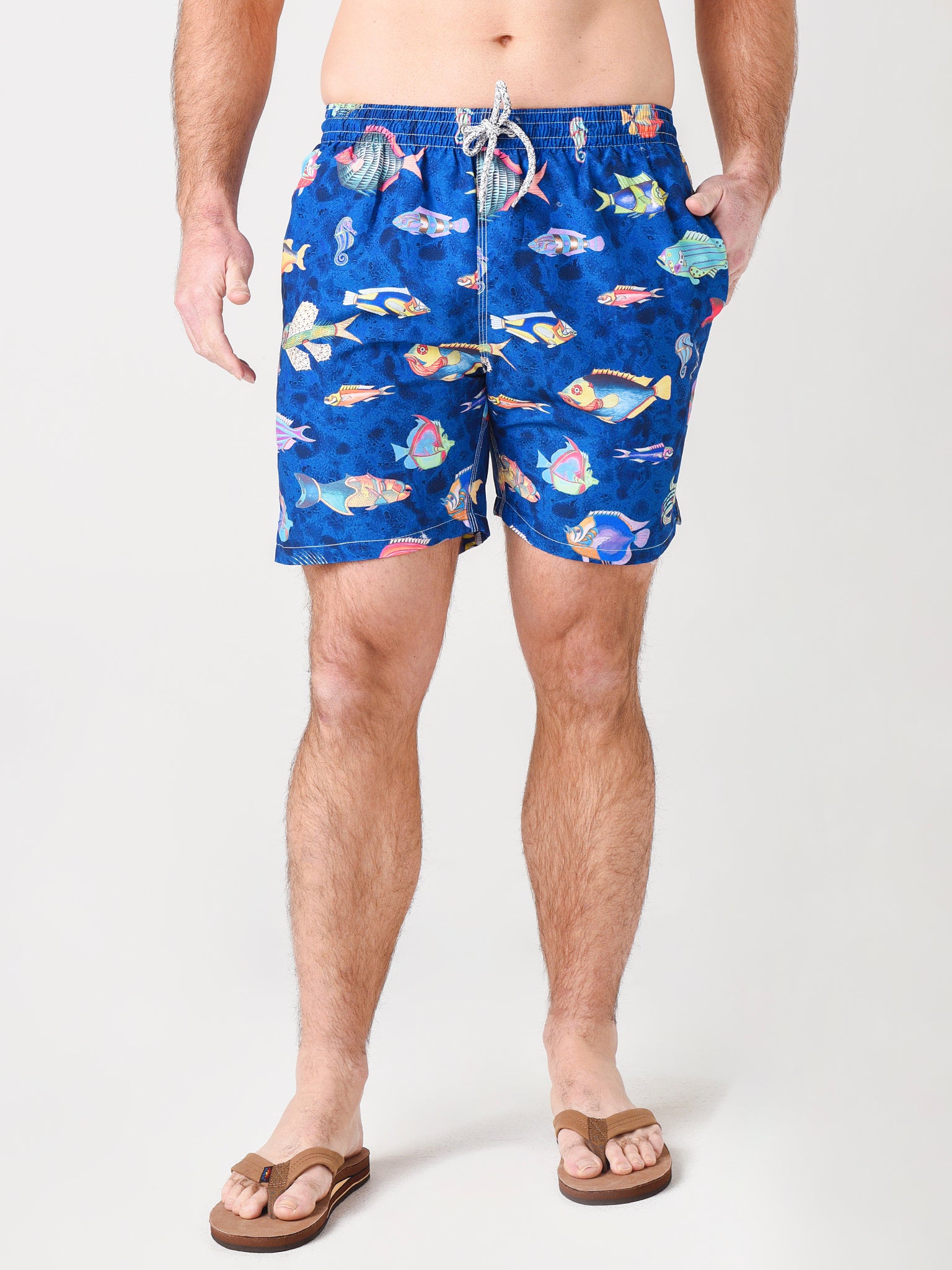 Michaels Swimwear Pre-Historic Fish Swim Trunk - Saint Bernard