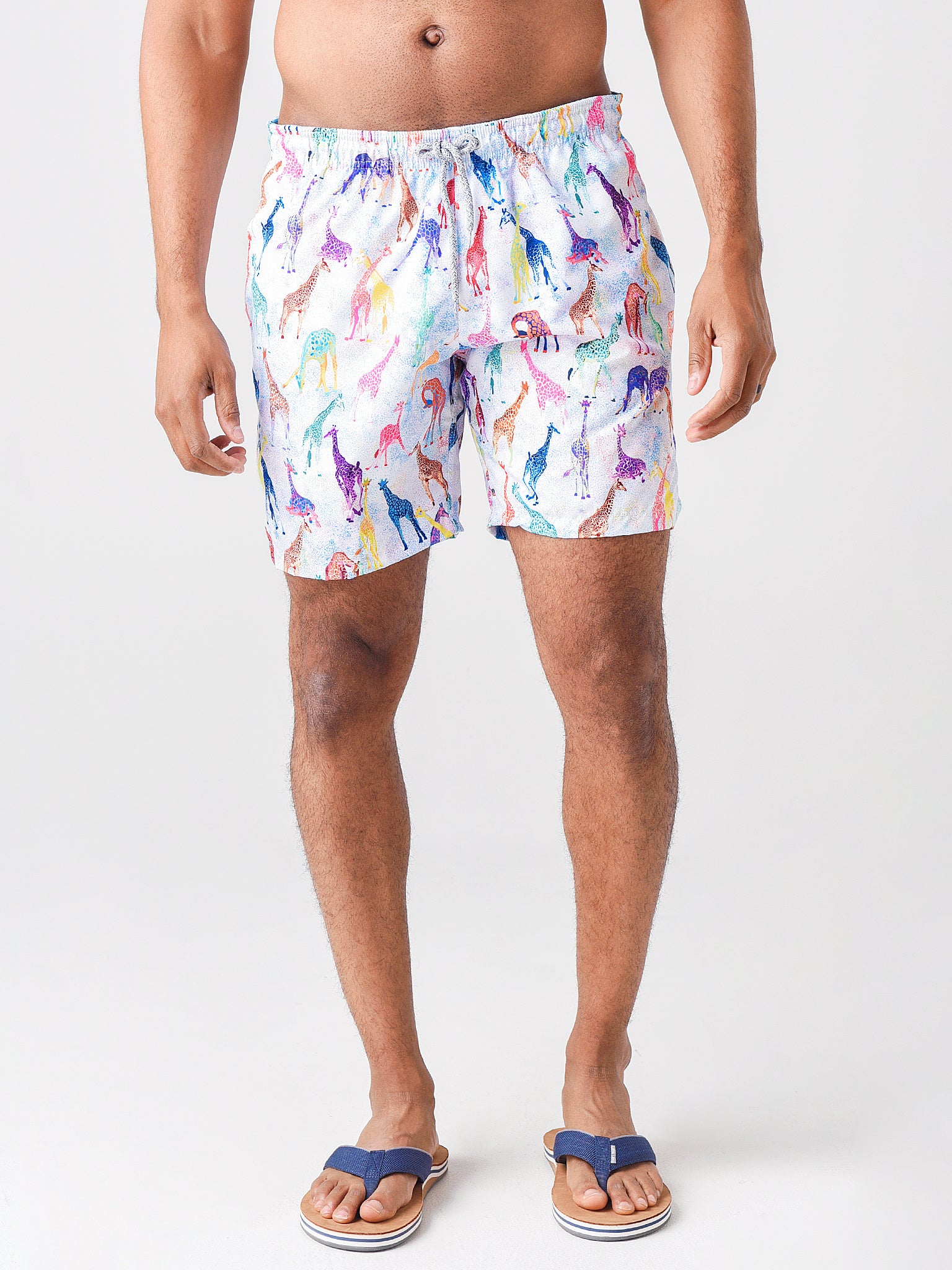 Michaels Swimwear Men's Giraffes Swim Trunk - Saint Bernard