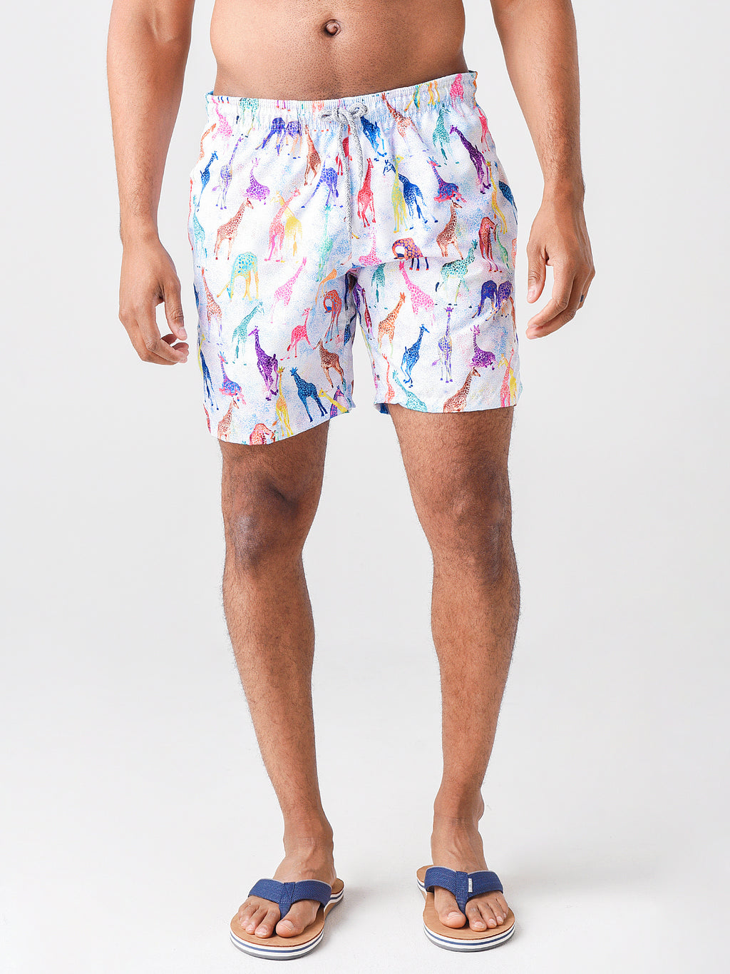 Michaels Swimwear Men's Giraffes Swim Trunk - Saint Bernard