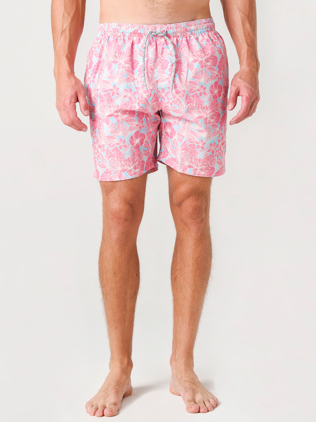 Michaels Swimwear Men's Floral Swim Trunk with Cyclist Liner - Saint Bernard
