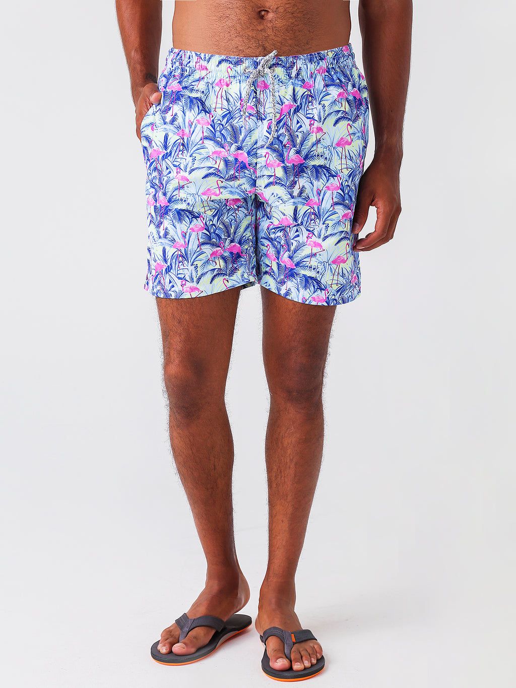 Michaels Swimwear Men's Flamingoes Swim Trunks - Saint Bernard