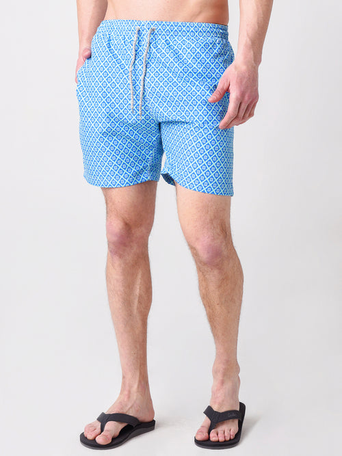 Michaels Swimwear Men's Diamond Print Swim Trunk